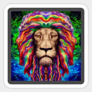 Psychedelic lion Sticker